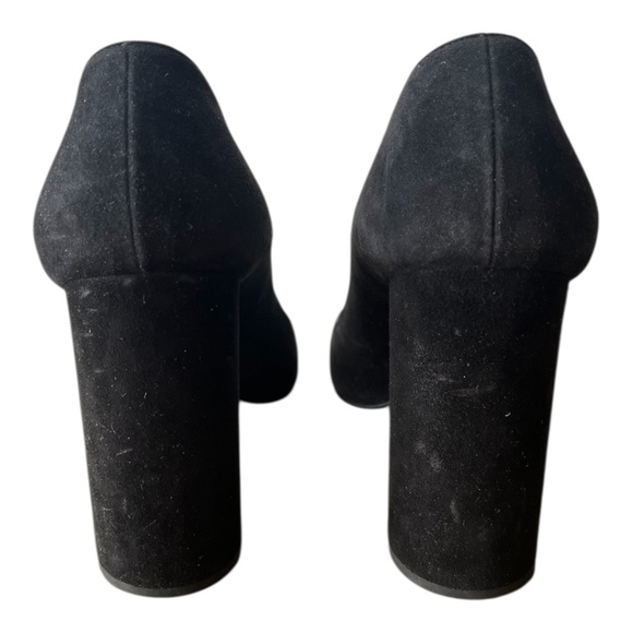 Prada Black Suede Chunky High Heel Size 39.5 - Picture 4 of 8